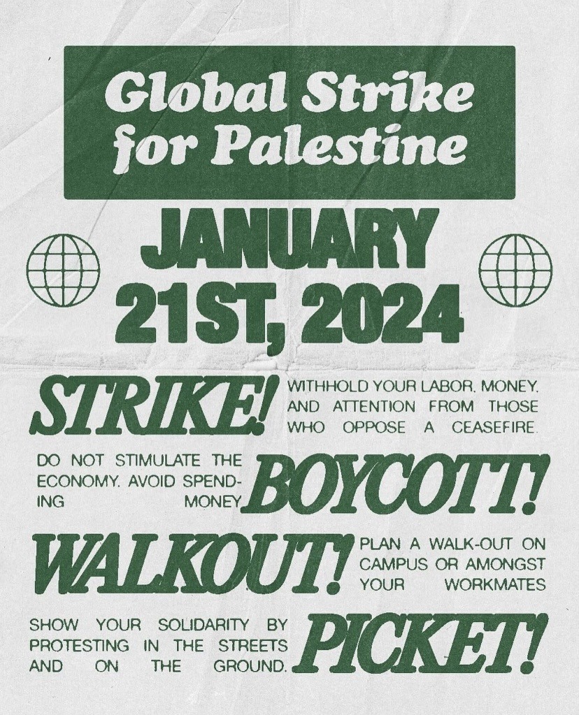 palestine strike poster